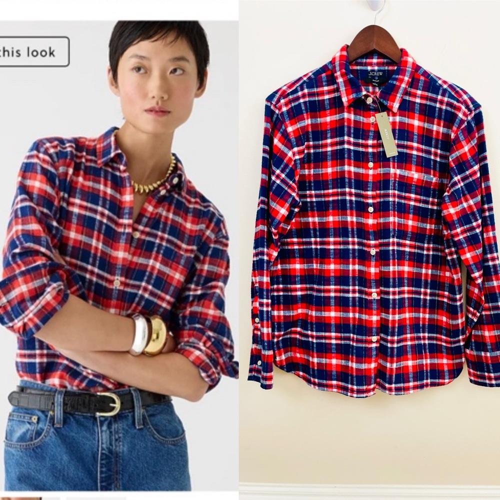 NWT, J. Crew Garçon classic shirt in plaid flannel